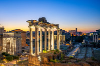 The Temple of Saturn, Forum, Rome, Italy
