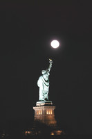 Super Moon over  Statue of Liberty, NJ